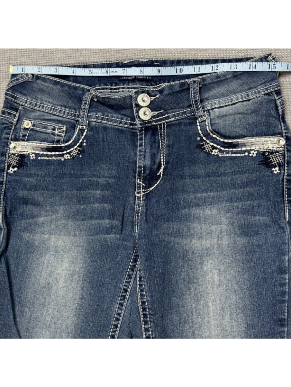 Wallflower Bootcut Jeans Womens Size 5 Luscious Curvy Fit Blue Denim Mid Rise - Picture 10 of 16